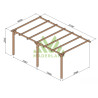 Pergola adossée Oviedo en bois massif traité autoclave de 15,3 m² - 5,1 x 3 m – Sans toiture