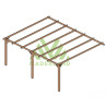 Pergola adossée Oviedo en bois massif traité autoclave de 21,4 m² - 5,1 x 4,2 m – Sans toiture