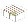 Pergola adossée Oviedo en bois massif traité autoclave de 21,4 m² - 5,1 x 4,2 m – Sans toiture