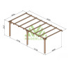 Pergola adossée Oviedo en bois massif traité autoclave de 18 m² - 6 x 3 m – Sans toiture