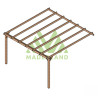 Pergola adossée LLoret en bois massif traité autoclave de 17,6 m² - 4,2 x 4,2 m – Sans toiture