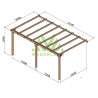 Pergola adossée LLoret en bois massif traité autoclave de 15,3 m² - 5,1 x 3 m – Sans toiture