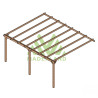 Pergola adossée LLoret en bois massif traité autoclave de 21,4 m² - 5,1 x 4,2 m – Sans toiture