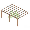 Pergola adossée LLoret en bois massif traité autoclave de 25,2 m² - 6 x 4,2 m – Sans toiture