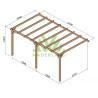 Pergola adossée Narbonne en bois massif traité autoclave de 15,3 m² - 5,1 x 3 m – Sans toiture