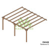 Pergola adossée Narbonne en bois massif traité autoclave de 21,4 m² - 5,1 x 4,2 m – Sans toiture
