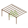 Pergola adossée Narbonne en bois massif traité autoclave de 25,2 m² - 6 x 4,2 m – Sans toiture