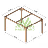 Pergola autoportée Tarragona en bois lamellé-collé traité de 12 m² - 4 x 3 m – Sans toiture