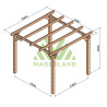 Pergola autoportée Linares en bois laminé-collé de 9 m² - 3 x 3 m – Sans toiture