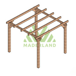 Pergola autoportée Linares en bois laminé-collé de 9 m² - 3 x 3 m – Sans toiture