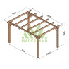 Pergola autoportée Linares en bois laminé-collé de 12 m² - 4 x 3 m – Sans toiture