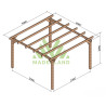 Pergola autoportée Linares en bois laminé-collé de 16 m² - 4 x 4 m – Sans toiture