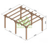 Pergola autoportée Linares en bois laminé-collé de 20 m² - 5 x 4 m – Sans toiture