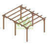 Pergola autoportée Linares en bois laminé-collé de 20 m² - 5 x 4 m – Sans toiture