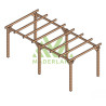 Pergola autoportée Linares en bois laminé-collé de 18 m² - 6 x 3 m – Sans toiture