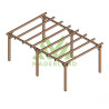 Pergola autoportée Linares en bois laminé-collé de 24 m² - 6 x 4 m – Sans toiture