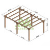Pergola autoportée Linares en bois laminé-collé de 24 m² - 6 x 4 m – Sans toiture