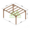 Pergola autoportée Fuengirola en bois laminé collé de 12 m² - 4 x 3 m – Sans toiture