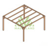 Pergola autoportée Fuengirola en bois laminé collé de 16 m² - 4 x 4 m – Sans toiture