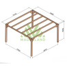 Pergola autoportée Fuengirola en bois laminé collé de 16 m² - 4 x 4 m – Sans toiture