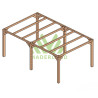 Pergola autoportée Fuengirola en bois laminé collé de 15 m² - 5 x 3 m – Sans toiture