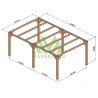 Pergola autoportée Fuengirola en bois laminé collé de 15 m² - 5 x 3 m – Sans toiture