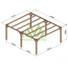 Pergola autoportée Fuengirola en bois laminé collé de 20 m² - 5 x 4 m – Sans toiture