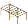 Pergola autoportée Fuengirola en bois laminé collé de 18 m² - 6 x 3 m – Sans toiture