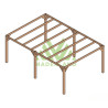 Pergola autoportée Fuengirola en bois laminé collé de 24 m² - 6 x 4 m – Sans toiture