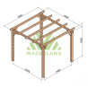 Pergola autoportée Sitges en bois laminé collé de 9 m² - 3 x 3 m – Sans toiture