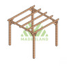 Pergola autoportée Sitges en bois laminé collé de 9 m² - 3 x 3 m – Sans toiture
