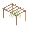 Pergola autoportée Sitges en bois laminé collé de 12 m² - 4 x 3 m – Sans toiture