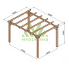 Pergola autoportée Sitges en bois laminé collé de 12 m² - 4 x 3 m – Sans toiture