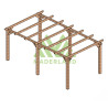 Pergola autoportée Sitges en bois laminé collé de 15 m² - 5 x 3 m – Sans toiture