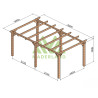 Pergola autoportée Sitges en bois laminé collé de 15 m² - 5 x 3 m – Sans toiture