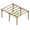 Pergola autoportée Sitges en bois laminé collé de 20 m² - 5 x 4 m – Sans toiture