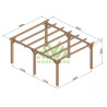 Pergola autoportée Sitges en bois laminé collé de 20 m² - 5 x 4 m – Sans toiture