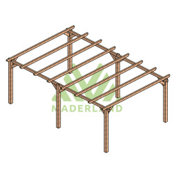 Pergola autoportée Sitges en bois laminé collé de 24 m² - 6 x 4 m – Sans toiture
