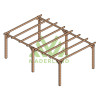 Pergola autoportée Sitges en bois laminé collé de 24 m² - 6 x 4 m – Sans toiture