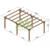 Pergola autoportée Sitges en bois laminé collé de 24 m² - 6 x 4 m – Sans toiture