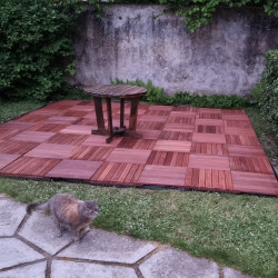 Dalle de terrasse en bois exotique Ipé – 50 x 50 x 3,8 cm