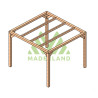Pergola autoportée Santander en bois laminé collé de 9 m² - 3 x 3 m – Sans toiture
