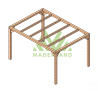 Pergola autoportée Santander en bois laminé collé de 12 m² - 4 x 3 m – Sans toiture