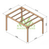 Pergola autoportée Santander en bois laminé collé de 12 m² - 4 x 3 m – Sans toiture