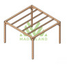 Pergola autoportée Santander en bois laminé collé de 16 m² - 4 x 4 m – Sans toiture