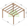 Pergola autoportée Santander en bois laminé collé de 16 m² - 4 x 4 m – Sans toiture