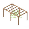 Pergola autoportée Santander en bois laminé collé de 15 m² - 5 x 3 m – Sans toiture