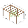 Pergola autoportée Santander en bois laminé collé de 15 m² - 5 x 3 m – Sans toiture