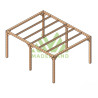 Pergola autoportée Santander en bois laminé collé de 20 m² - 5 x 4 m – Sans toiture
