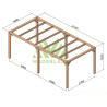 Pergola autoportée Santander en bois laminé collé de 18 m² - 6 x 3 m – Sans toiture
